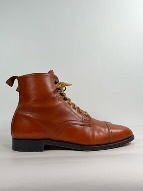 Vintage Grenson Men’s Cap Toe Leather Boots Size 9.5 B (UK 8.5E) Made In England